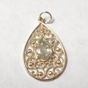 $3235 14K Diamond (0.85,I1,Fancy Light Yellow) Pendant