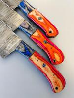 5-Piece Damascus Steel Kitchen Knife Set &ndash; Multicolor Handles, Chef, Cleaver, Utility, Paring - 2