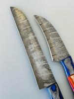 5-Piece Damascus Steel Kitchen Knife Set &ndash; Multicolor Handles, Chef, Cleaver, Utility, Paring - 5