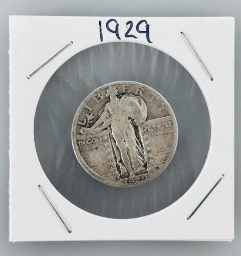 1929-S Standing Liberty Quarter 90% Silver, San Francisco Mint, Key Date U.S. Coin, Circulated