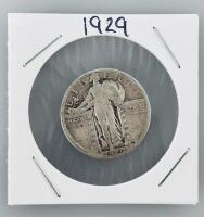 1929-S Standing Liberty Quarter 90% Silver, San Francisco Mint, Key Date U.S. Coin, Circulated