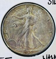 1939-D Walking Liberty Half Dollar, Denver Mint, 90% Silver, Circulated, Iconic American Coin - 2