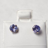 $200 10K Tanzanite And Fresh Water Pearl 2In1 Earrings