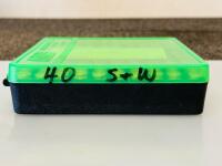 100 rounds mixed brand .40 S&W JHP handgun ammo, brass case, 180gr, in green plastic box - 5