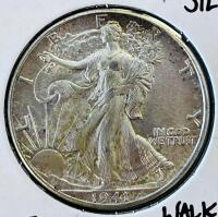 1941 Walking Liberty Half Dollar 90% Silver, U.S. Coin, Circulated, Cardboard Flip Holder - 2