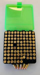 100 Rounds .40 S&W Mixed Brand Hollow Point Ammo, Federal/Winchester/Speer, MTM Box