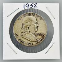 1952 Franklin Half Dollar &ndash; 90% Silver, Philadelphia Mint, Circulated