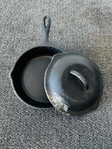 Lodge 8 Cast Iron Skillet 10.25" with Basting Lid, USA, Dual Pour Spouts, Pre-Seasoned