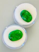 Brazilian Emerald Cabochons (12.85Ct, 9.65Ct) & Faceted Mozambique Sapphire 5.4Ct &ndash; Loose Stones - 2