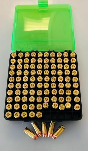 .40 S&W JHP Pistol Ammo, 100 Rounds, Mixed Brands (Winchester, Federal, Speer), Brass Cases
