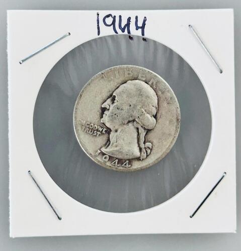 1944 Washington Quarter 90% Silver &ndash; Circulated, Heavy Wear, No Mint Mark