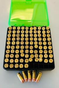 100 Rounds Mixed .40 S&W Hollow Point Ammo in Aftermarket Box, Brass Cases, Mixed Brands
