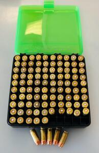 100 Rounds .40 S&W JHP Mixed Brass in MTM Reloading Box, 180gr Estimate