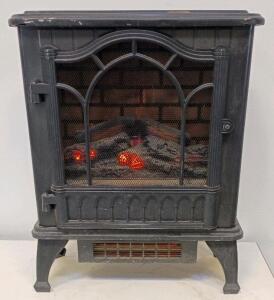Mainstays Electric Fireplace Stove Heater, 1500W, 3D Flame Effect, Adjustable Thermostat