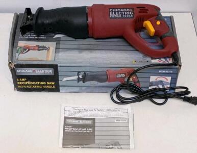 Chicago Electric 6 Amp Reciprocating Saw, Model 62370, Rotating Handle, 0&ndash;2,500 SPM