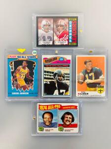 Collection Of Vintage And Classic Sports Cards Includes: Earvin Johnson, 1974 All Pro Carl Eller, Lyle Alzado, NFL Passing Leaders Dan Marino And Joe Montana, Mel Blount And Billy Kilmer