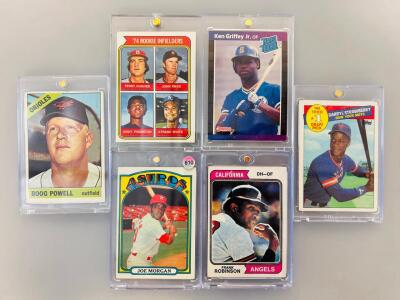 Vintage & Classic Baseball Card Collection (Morgan, Strawberry, Griffey Jr., Powell, Robinson, '74 Rookies)