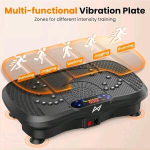 AXV SLIM-BLACKGRAY Vibration Plate, 120 Speed Levels, 330 lbs Capacity, Remote & Bands