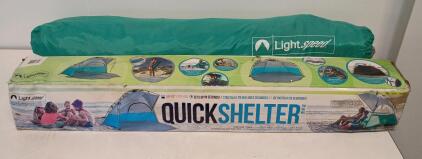 (2) Lightspeed Quick Shelter Pop-up Beach Tent, 7.6 Ft x 7.9 Ft x 4.3 Ft, UPF 50+, Includes Carry Bag