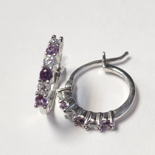 $29 Silver Created Alexandrite Earrings