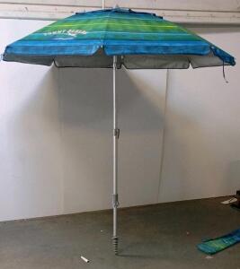 Tommy Bahama 7 Ft Beach Umbrella With Sand Anchor, Tilt Mechanism, And Carry Bag