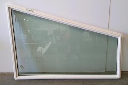 Triangular Fixed Double Pane Low-E Vinyl Window 59.5"x41.5" Argon Filled White Frame