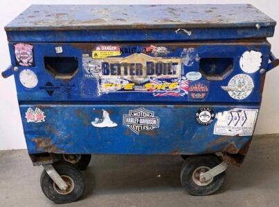 BETTER BUILT 48" Steel Rolling Jobsite Tool Chest, Blue, Heavy Duty, 8" Casters