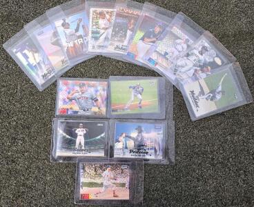 Topps Stadium Club Chrome Baseball Cards, 14 HOF & Stars, Chrome/Gold Label, Protected Sleeves