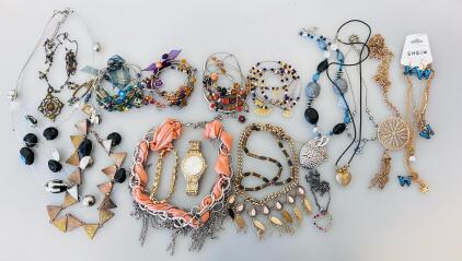 Assorted Costume Jewelry & Fashion Watch Lot (20+ Items) Mixed Brands & Styles
