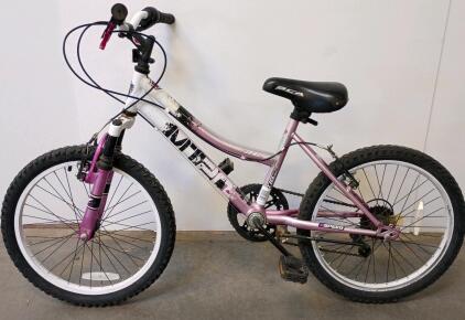 BCA MT20 20" Children's Mountain Bike, 6-Speed, Front Suspension, White/Pink