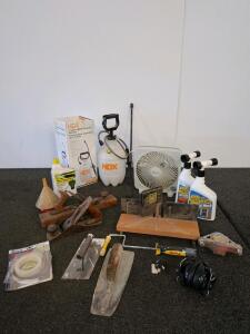 HDX 1-Gallon Multi-Purpose Sprayer With Adjustable Nozzle And Original Packaging, Window Wash, Fan (Tested And Works), Vintage Wood Working Tools, And More