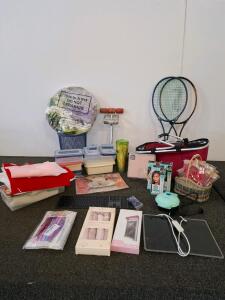 Dash Mini Maker (Tested And Powered On), Apple Keyboard, Yanibest Curling Rods, Tennis Rackets, And More