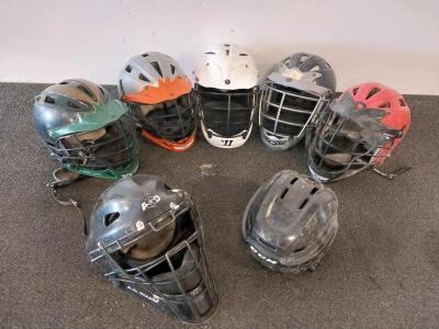 Mixed Lot Warrior, CCM, Cascade, A.D. Starr Lacrosse, Hockey & Catcher's Helmets Adult Sizes
