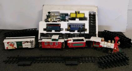 New Bright 1996 G-Gauge Christmas Holiday Express Train Set, and 1990s Traditional Train Set No:10222, Eastern Express
