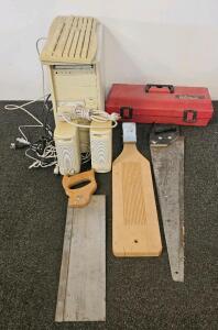 Vintage Desktop PC Tower, Dremel Rotary Tool Kit, Hand Saws, Craftsman Toolbox