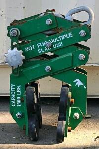 Adjustable Beam Clamp/Trolley, 1500 lb Capacity, Manual, Double Wheels, Green Heavy-Duty Construction