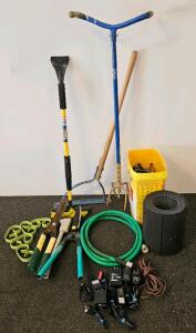 Ridgid 40158 VF7000 Wet Filter, Assorted Hand Tools, Garden Hose, Power Adapters, And Hardware