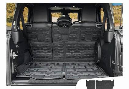 Jeep Wrangler JL 4-Door Cargo/Trunk Liner Mat, TPE, Fits with or Without Subwoofer, Custom Fit Black