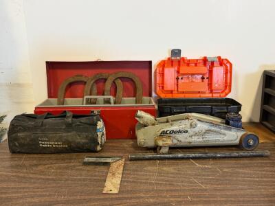 Jaclede 29110 Passenger Vehicle SAE S-Class Cable Tire Chains, Case Included, 1 Pair, Car Jack, Horse Shoes, Tool Box