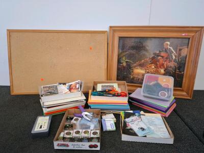Making Memories Setter, Fiskars Scissors, Cardstock, Cork Board, Framed Puzzle