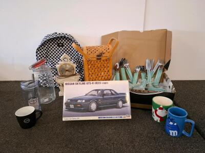 Nissan Skyline GTS-R R31 1:24 Hasegawa Model Kit &ndash; Opened Box, Decals, Instructions Included, vans backpack, large silver ware lot and more