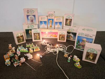 Cottontale Cottages Porcelain Easter Village Set &ndash; Hand-Painted, Lighted Buildings & Figurines