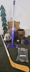Household Decor & Utility Items, O-Cedar Spray Mop, Steelheads Hockey Stick, Organizers, Planters, And More