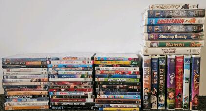Large Lot of 60+ DVD, VHS, Blu-ray Movies - Disney Classics, Family, Animation, Special Editions