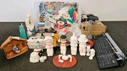 Unfinished Ceramic Figurines, Vintage Fabrics, Ribbons, Craft Notions