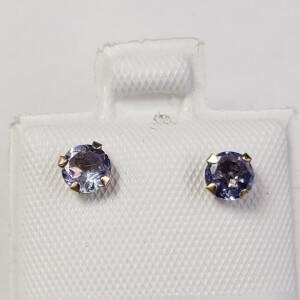 $200 10K Tanzanite And Fresh Water Pearl 2In1 Earrings