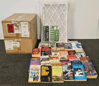Mitzi H415101A-ACB Wall Sconces (2), FilterLux MERV 13 16x25x1 Filters (4), 45 Books