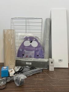 Floor Lamp, Fabric Storage Bins, Car Screen Protector, Metal Mesh, Baking Rack, And Hair Volume Powder