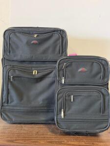 Trident 2-Piece Wheeled Luggage Set, Black, Soft-Sided, Multiple Compartments