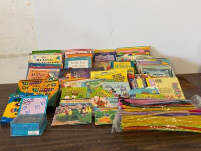 Bulk Lot of Vintage and Modern Children's Books & Craft Supplies
